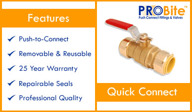push-to-connect ball valves