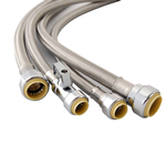 1/2" Straight Valve x 1/2" FIP, 18" Faucet Connector Hose, w/ EPDM Seal - Lead Free Faucet Push Connect 