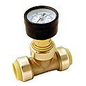 3/4" Lead Free Pressure Gauge Tee - Push Connect  